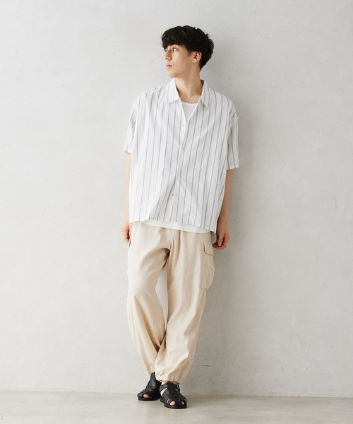 JOURNAL STANDARD relume(ジャーナルスタンダード レリューム)の「INDIA SHIRTINGS ストライプレギュラーカラーシャツ(シャツ/ブラウス・メンズ・ブルー/ホワイト・LARGE/MEDIUM)」の10枚目の写真