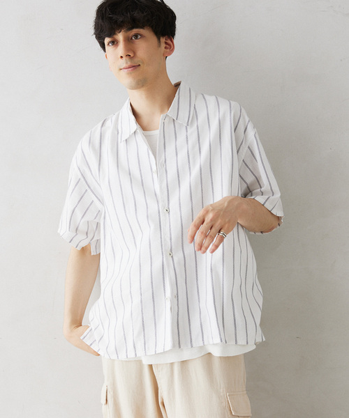 JOURNAL STANDARD relume(ジャーナルスタンダード レリューム)の「INDIA SHIRTINGS ストライプレギュラーカラーシャツ(シャツ/ブラウス・メンズ・ブルー/ホワイト・LARGE/MEDIUM)」の11枚目の写真