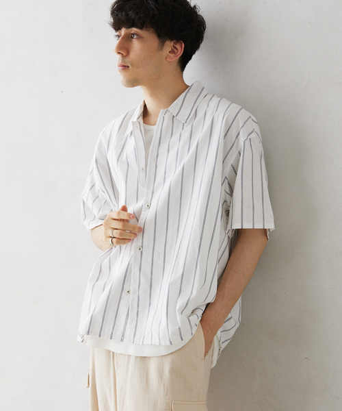 JOURNAL STANDARD relume(ジャーナルスタンダード レリューム)の「INDIA SHIRTINGS ストライプレギュラーカラーシャツ(シャツ/ブラウス・メンズ・ブルー/ホワイト・LARGE/MEDIUM)」の15枚目の写真