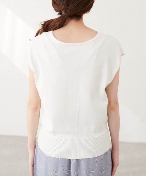 natural couture(ナチュラルクチュール)の「UV&接触冷感金釦Vニット(キャミソール・レディース・ピンク/ベージュ/その他1/オフホワイト/ブルー/グレイッシュベージュ/ブラック・FREE)」の13枚目の写真