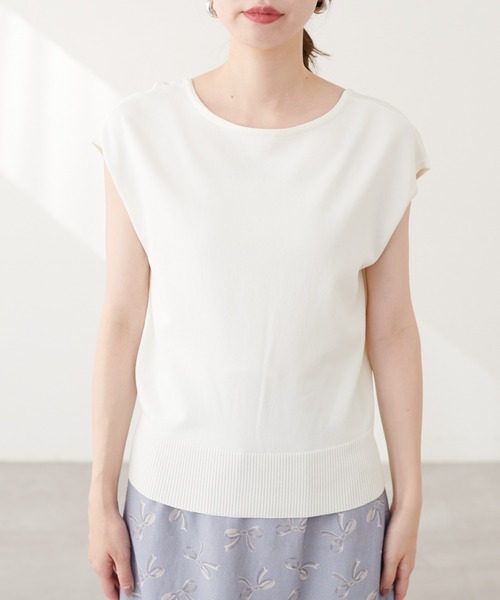 natural couture(ナチュラルクチュール)の「UV&接触冷感金釦Vニット(キャミソール・レディース・ピンク/ベージュ/その他1/オフホワイト/ブルー/グレイッシュベージュ/ブラック・FREE)」の9枚目の写真