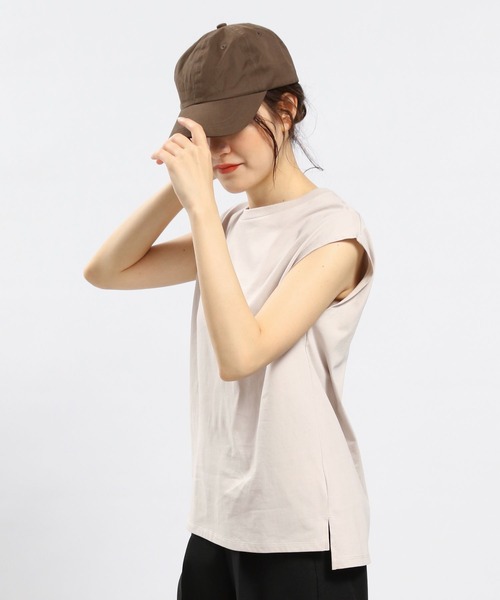 GLOBAL WORK Smile Seed Store（グローバルワーク スマイルシードストア）の「冷感Tシャツフレンチスリーブ/186244（タンクトップ・レディース・ベージュ/チャコール/オフホワイト/ブルー系その他5/ブラック・SMALL/MEDIUM/LARGE）」の15枚目の写真