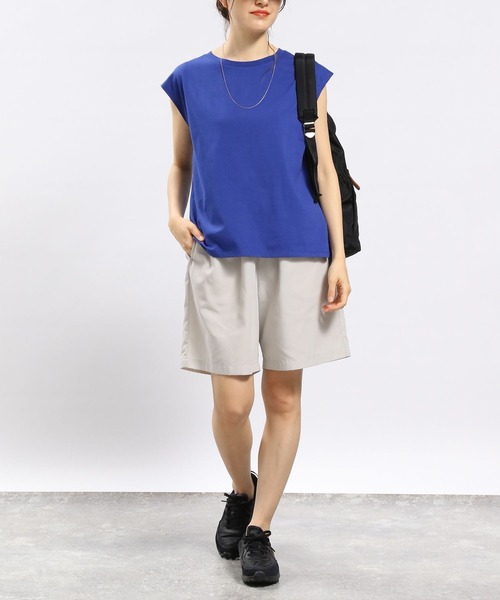 GLOBAL WORK Smile Seed Store（グローバルワーク スマイルシードストア）の「冷感Tシャツフレンチスリーブ/186244（タンクトップ・レディース・ベージュ/チャコール/オフホワイト/ブルー系その他5/ブラック・SMALL/MEDIUM/LARGE）」の14枚目の写真