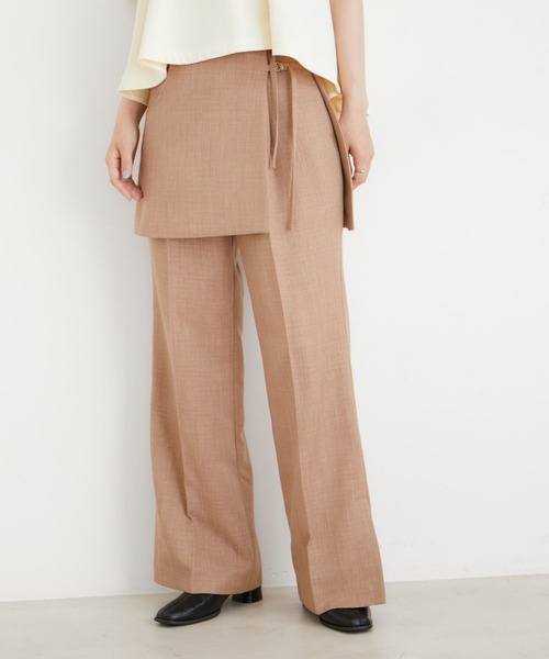 VIS(ビス)の「スカートレイヤードスラックス(スラックス・レディース・ブラウン系その他2/ホワイト系その他5/ブルー系その他4・M/S)」の10枚目の写真