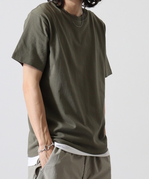 CROSS & STITCH（クロスステッチ）の「CROSS & STITCH 6.2オンス　オープンエンド マックスウェイト 半袖Tシャツ（Tシャツ/カットソー・メンズ・ホワイト/シルバーグレー/ブラウン/ダークグレー/サンドベージュ/ネイビー/グリーン系その他/ブラック/ナチュラル/ヘザーグレー/アッシュグレー/ストーン/ライトピンク/ピンク/レッド/バーガンディー/ライム/オレンジ/ケリーグリーン/ブルー系その他/パープル/レモンイエロー/ブルー/バイオレット/グリーン/アクア/ロイヤルブルー/ブルー系その他2/アーミー・M/L/XL/S/XS/XXL/XXXL）」の13枚目の写真