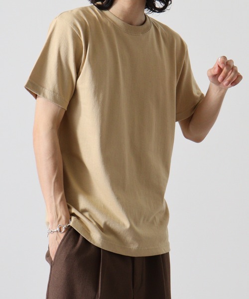 CROSS & STITCH（クロスステッチ）の「CROSS & STITCH 6.2オンス　オープンエンド マックスウェイト 半袖Tシャツ（Tシャツ/カットソー・メンズ・ホワイト/シルバーグレー/ブラウン/ダークグレー/サンドベージュ/ネイビー/グリーン系その他/ブラック/ナチュラル/ヘザーグレー/アッシュグレー/ストーン/ライトピンク/ピンク/レッド/バーガンディー/ライム/オレンジ/ケリーグリーン/ブルー系その他/パープル/レモンイエロー/ブルー/バイオレット/グリーン/アクア/ロイヤルブルー/ブルー系その他2/アーミー・M/L/XL/S/XS/XXL/XXXL）」の9枚目の写真