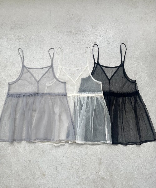 ad thie（アドティエ）の「前後2WAY チュールフレアビスチェ（キャミソール・レディース・ブラック/アイボリー/ライトグレー・FREE）」の14枚目の写真