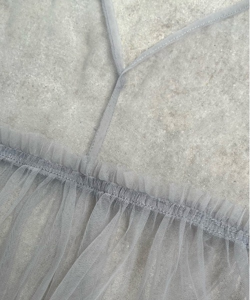 ad thie（アドティエ）の「前後2WAY チュールフレアビスチェ（キャミソール・レディース・ブラック/アイボリー/ライトグレー・FREE）」の13枚目の写真