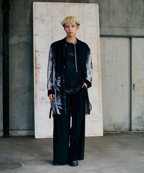 HARE(ハレ)の「【UNDERGROUND MODE】トライバルシシュウユルノースリーブ(HARE)(Tシャツ/カットソー・メンズ・ブルー系その他/ブラック・FREE)」の3枚目の写真