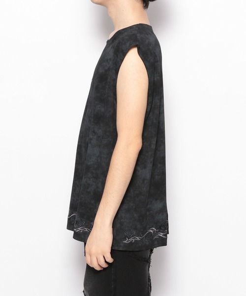 HARE(ハレ)の「【UNDERGROUND MODE】トライバルシシュウユルノースリーブ(HARE)(Tシャツ/カットソー・メンズ・ブルー系その他/ブラック・FREE)」の12枚目の写真