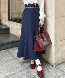 an another angelus | 【低身長向けサイズあり】ベルト付きハイウエストナローフレアースカート(スカート)