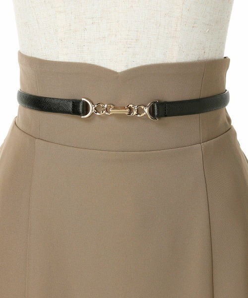 an another angelus(アンアナザーアンジェラス)の「【低身長向けサイズあり】ベルト付きハイウエストナローフレアースカート/ananotherangelus(スカート・レディース・ネイビー/グレー/ブラック・1/0)」の12枚目の写真