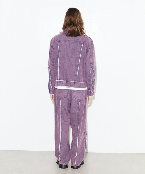 Lui's（ルイス）の「【Neucon/ニューコン】リビルドフリンジデザインデニムジャケット（ブルゾン・メンズ・パープル/ブラック・1/2）」の10枚目の写真