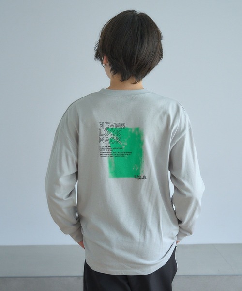 GLOBAL WORK（グローバルワーク）の「ヘビロッTEE/プリント長袖/115737（Tシャツ/カットソー・キッズ・ホワイト系5/ライトグレー系1/その他/ネイビー/グリーン/グレー系8/グレー系9/ライトグレー系2/ブラック・120cm/130cm/140cm/150cm/160cm/170cm）」の4枚目の写真