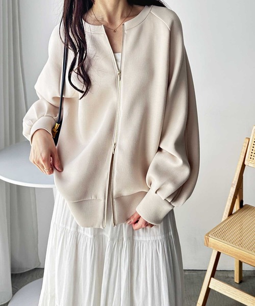 小物 Yunon セール】秋にぴったり。前後2WAYダブルジップダンボールスウェット