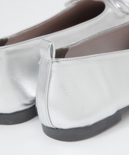 GLOBAL WORK（グローバルワーク）の「らくっションオブリークトゥバレエ/131482（バレエシューズ・レディース・ブラック/シルバー・MEDIUM/LARGE）」の12枚目の写真