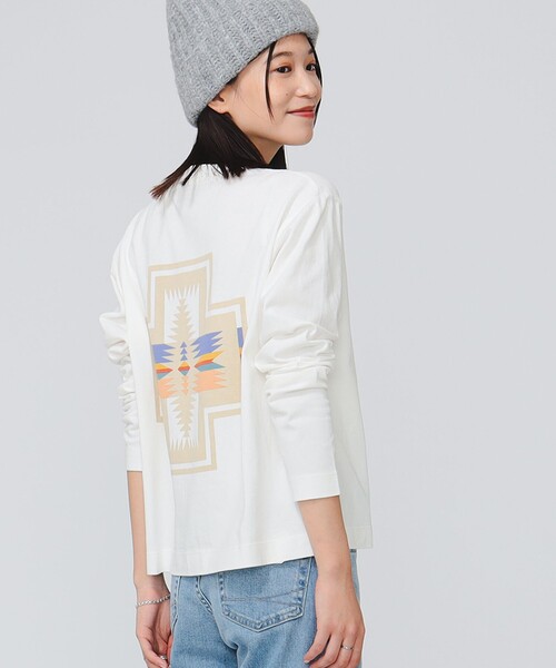 PENDLETON(ペンドルトン)の「PENDLETON / バックプリント ロングスリーブ Tシャツ(Tシャツ/カットソー・レディース・オフホワイト/ブラック/レッド系その他3/ブルー系その他・ONE SIZE)」の2枚目の写真