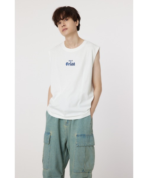 RODEO CROWNS WIDE BOWL(ロデオクラウンズワイドボウル)の「Orion Beer x RCSノースリーブトップス(タンクトップ・レディース・オフホワイト/ブラック/オレンジ・FREE)」の4枚目の写真