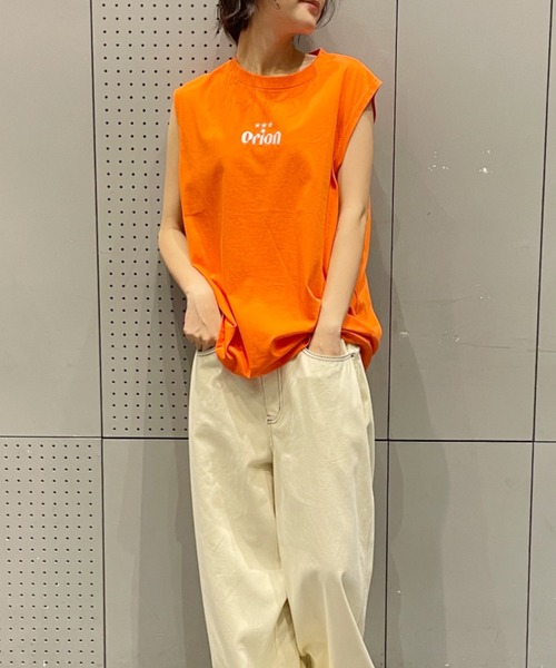 RODEO CROWNS WIDE BOWL(ロデオクラウンズワイドボウル)の「Orion Beer x RCSノースリーブトップス(タンクトップ・レディース・オフホワイト/ブラック/オレンジ・FREE)」の11枚目の写真