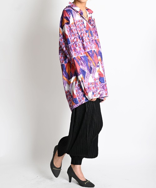 MARAI(マーライ)の「トライバル柄 長袖総柄シャツ オーバーサイズ(シャツ/ブラウス・レディース・パープル・SMALL/LARGE)」の17枚目の写真