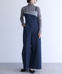 n'OrLABEL | 『折り返しデザインデニムサロペット』(サロペット/オーバーオール)