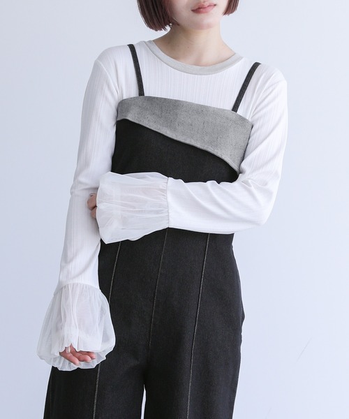 noaryさまオーダー専用♡ボリュームバルーン&サロペット♡ セール】『折り返しデザインデニムサロペット』（サロペット