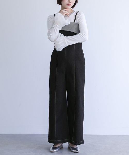 n'OrLABEL（ノアールレーベル）の「『折り返しデザインデニムサロペット』（サロペット/オーバーオール・レディース・ブラック/インディゴブルー・2/1）」の21枚目の写真