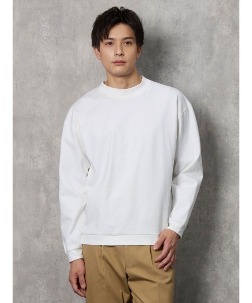 TOKYO RUN(トウキョウラン)の「TOKYO RUN ポンチ モックネックロンT ホワイト/ブラック(Tシャツ/カットソー・メンズ・ブラック/ホワイト・LL/L/M)」の1枚目の写真