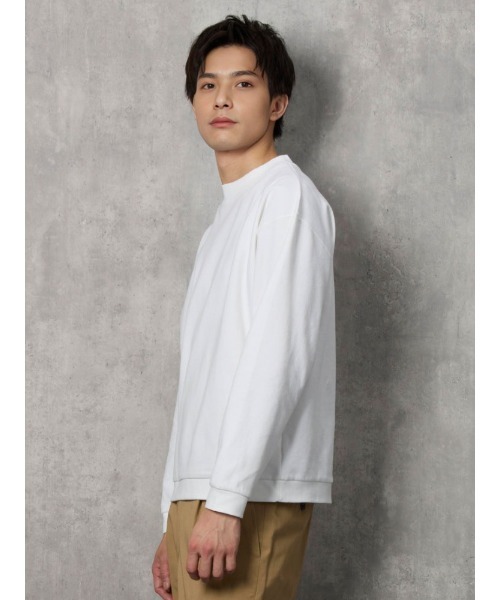 TOKYO RUN(トウキョウラン)の「TOKYO RUN ポンチ モックネックロンT ホワイト/ブラック(Tシャツ/カットソー・メンズ・ブラック/ホワイト・LL/L/M)」の6枚目の写真