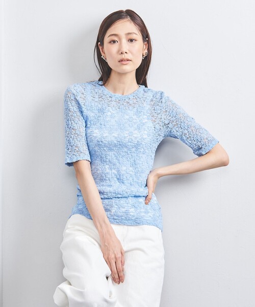 美品 ユナイテッドアローズ チェーンレース ブラウス ブルー 長袖 楽天市場】レース トップス（ブランドユナイテッドアローズ