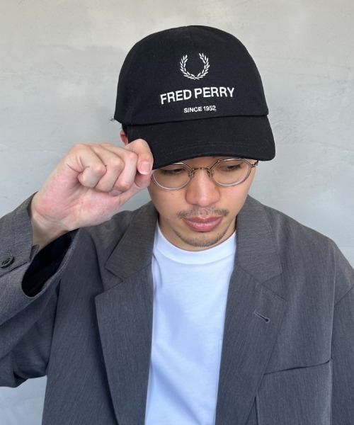 FRED PERRY（フレッドペリー）の「[FRED PERRY/フレッドペリー] ローレルリースロゴ刺繍 コットンキャンバスキャップ（キャップ・レディース・ブラック・ONE SIZE）」の9枚目の写真