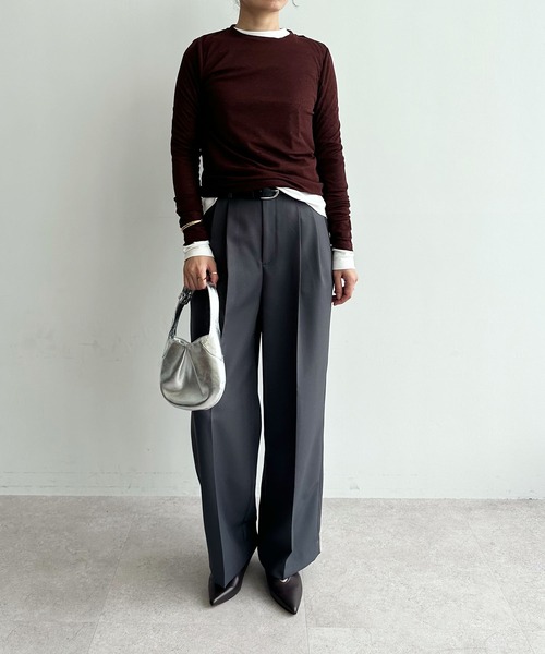 N.O.R.C（ノーク）の「シアーテレコロングスリーブトップス（Tシャツ/カットソー・レディース・ブラック/サックスブルー/ピンク/ブラウン/グリーン/オフホワイト・フリー）」の10枚目の写真