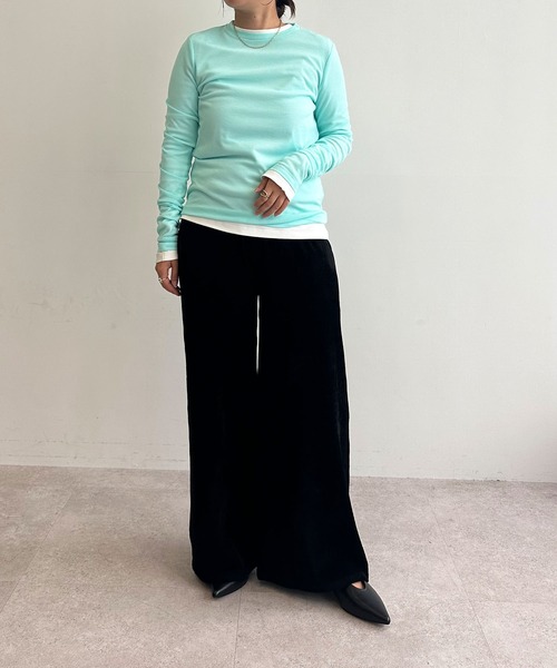 N.O.R.C（ノーク）の「シアーテレコロングスリーブトップス（Tシャツ/カットソー・レディース・ブラック/サックスブルー/ピンク/ブラウン/グリーン/オフホワイト・フリー）」の13枚目の写真