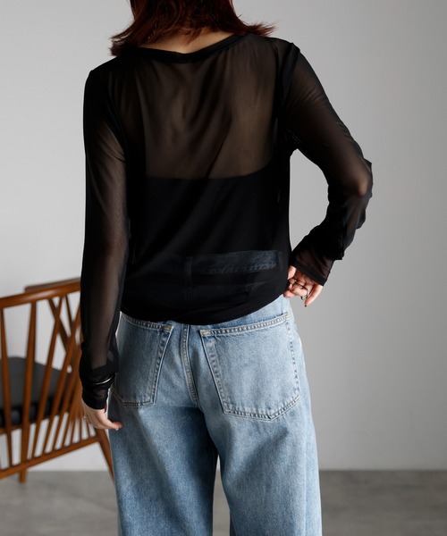 r.(アールドット)の「クルーネック シアートップス(Tシャツ/カットソー・レディース・オフホワイト/オリーブ/グレイッシュベージュ/ブラック・FREE)」の9枚目の写真