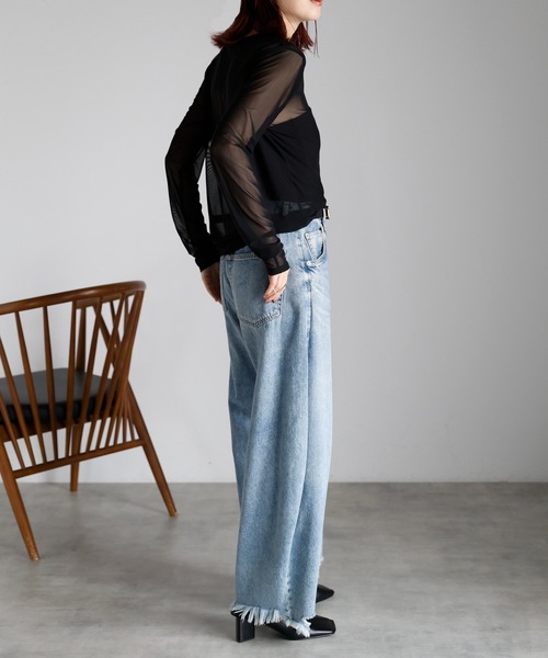 r.(アールドット)の「クルーネック シアートップス(Tシャツ/カットソー・レディース・オフホワイト/オリーブ/グレイッシュベージュ/ブラック・FREE)」の11枚目の写真