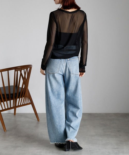 r.(アールドット)の「クルーネック シアートップス(Tシャツ/カットソー・レディース・オフホワイト/オリーブ/グレイッシュベージュ/ブラック・FREE)」の12枚目の写真