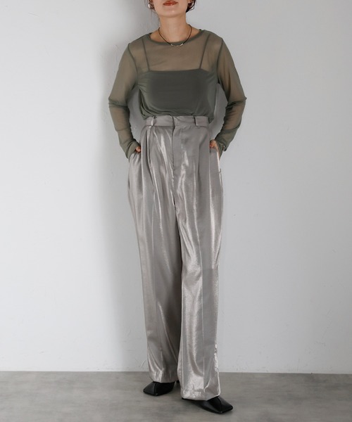 r.(アールドット)の「クルーネック シアートップス(Tシャツ/カットソー・レディース・オフホワイト/オリーブ/グレイッシュベージュ/ブラック・FREE)」の15枚目の写真