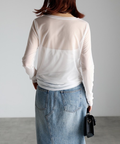 r.(アールドット)の「クルーネック シアートップス(Tシャツ/カットソー・レディース・オフホワイト/オリーブ/グレイッシュベージュ/ブラック・FREE)」の19枚目の写真