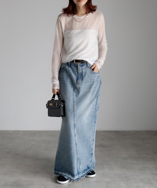 r.(アールドット)の「クルーネック シアートップス(Tシャツ/カットソー・レディース・オフホワイト/オリーブ/グレイッシュベージュ/ブラック・FREE)」の20枚目の写真