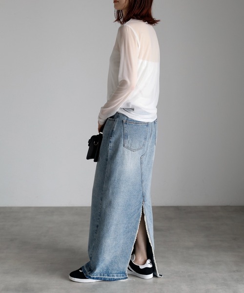 r.(アールドット)の「クルーネック シアートップス(Tシャツ/カットソー・レディース・オフホワイト/オリーブ/グレイッシュベージュ/ブラック・FREE)」の21枚目の写真