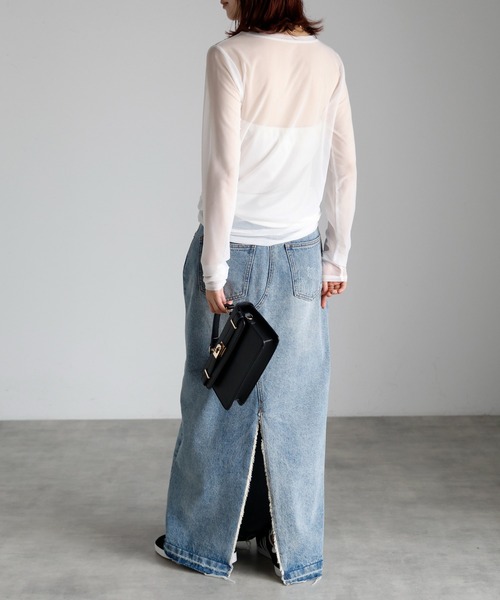 r.(アールドット)の「クルーネック シアートップス(Tシャツ/カットソー・レディース・オフホワイト/オリーブ/グレイッシュベージュ/ブラック・FREE)」の22枚目の写真