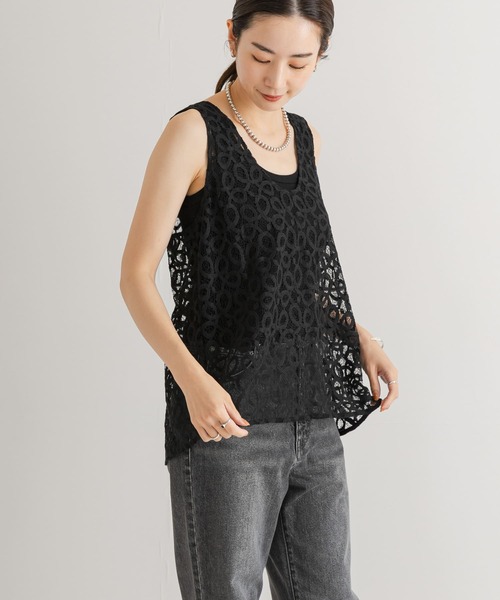 URBAN RESEARCH(アーバンリサーチ)の「2wayコードレースベスト(ベスト・レディース・オフホワイト/ブラック・FREE)」の3枚目の写真