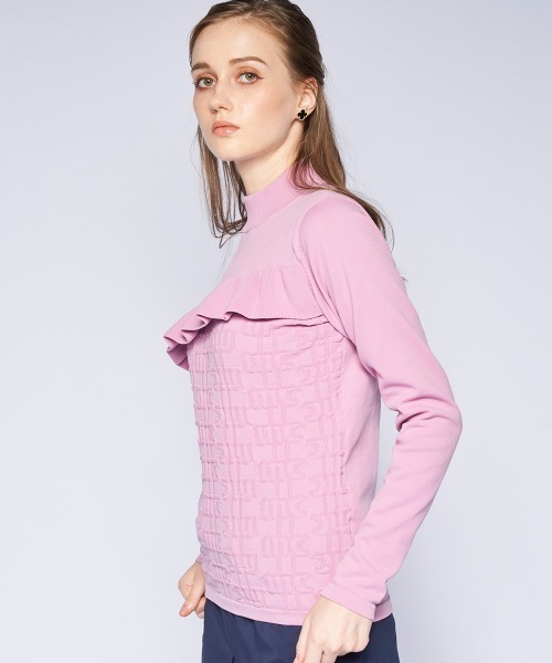 marie claire(マリ・クレール)の「【marie claire/マリ.クレール】レディースハイネックセーター ゴルフ(ニット/セーター・レディース・ブルー/ホワイト/ピンク・MEDIUM/LARGE/SMALL/X-LARGE)」の5枚目の写真