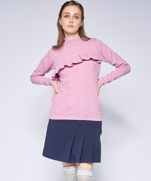 marie claire(マリ・クレール)の「【marie claire/マリ.クレール】レディースハイネックセーター ゴルフ(ニット/セーター・レディース・ブルー/ホワイト/ピンク・MEDIUM/LARGE/SMALL/X-LARGE)」の6枚目の写真
