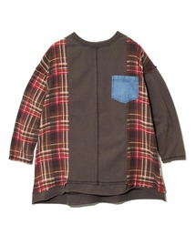 CUBE SUGAR | CUBE SUGAR/キューブシュガー　天竺ｘデニムパウダー加工長袖リメイク風PO(Tシャツ/カットソー)