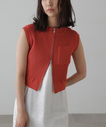 FREE'S MART（フリーズマート）の「◆バイカースタンド配色リブニットベスト（ニット/セーター）」