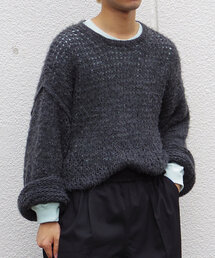 【UNISEX】ルーズフィットメッシュニットプルオーバー