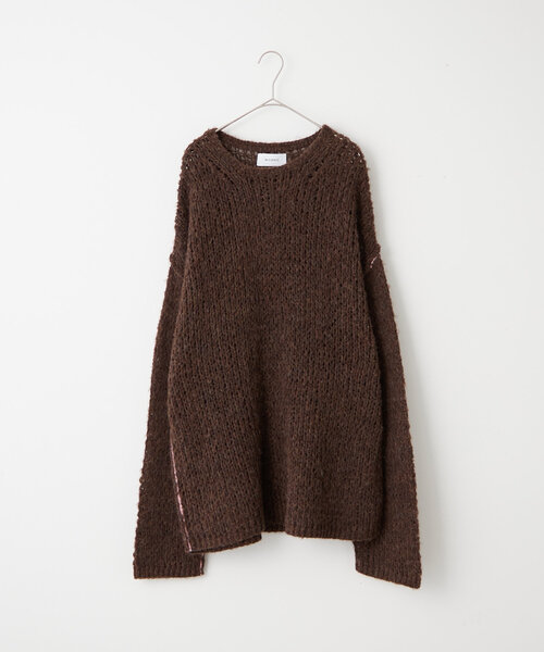 WHIMSIC(ウィムジック)の「【UNISEX】ルーズフィットメッシュニットプルオーバー(ニット/セーター・レディース・チャコールグレー/アイボリー/ブラウン/ピンク・FREE)」の16枚目の写真