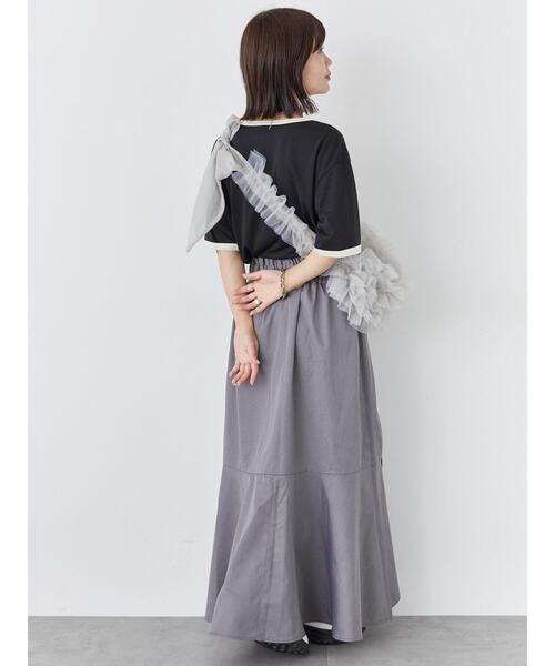 ehka sopo（エヘカソポ）の「花刺繍リンガーTシャツ（Tシャツ/カットソー・レディース・ブラック/レッド/オフホワイト/キナリ・F）」の18枚目の写真