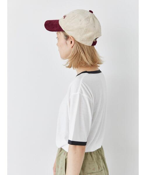 ehka sopo（エヘカソポ）の「花刺繍リンガーTシャツ（Tシャツ/カットソー・レディース・ブラック/レッド/オフホワイト/キナリ・F）」の20枚目の写真